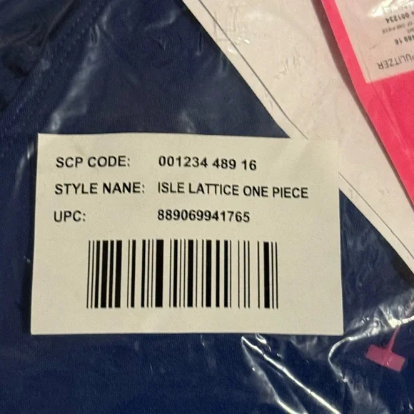 🚫SOLD NWT LILLY PULITZER ISLE LATTICE ONE PIECE SWIMSUIT: OYSTER BAY NAVY - Picture 3 of 4
